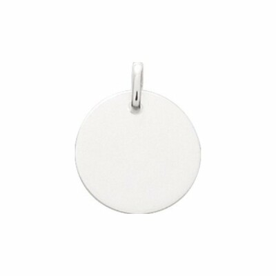 Pendentif rond en argent rhodié