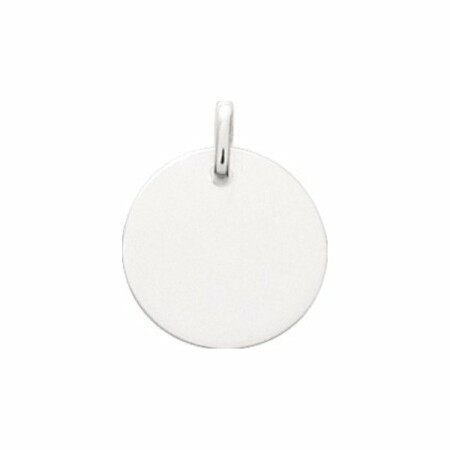 Pendentif rond en argent rhodié