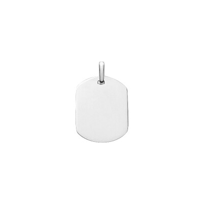 Pendentif à graver plaque tonneau en argent rhodié