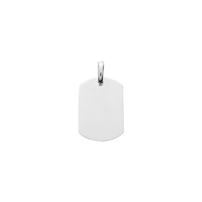 Pendentif à graver plaque tonneau en argent rhodié
