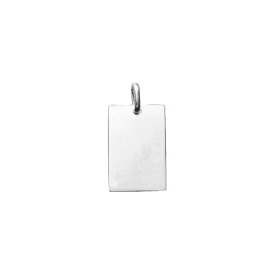 Pendentif à graver plaque rectangle en argent rhodié