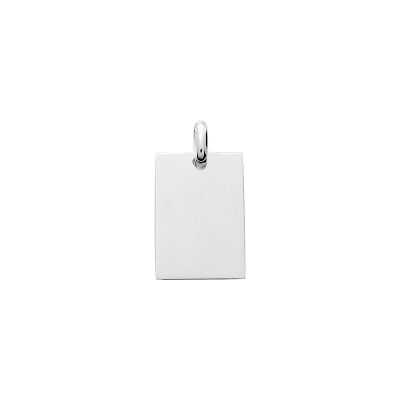 Pendentif à graver plaque rectangle en argent rhodié