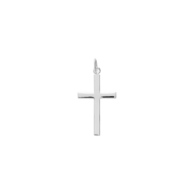 Pendentif croix en argent rhodié