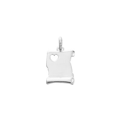 Pendentif à graver parchemin en argent rhodié