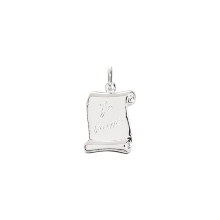 Pendentif je t'aime en argent rhodié