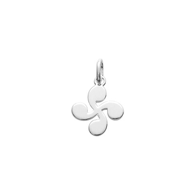 Pendentif croix basque en argent rhodié