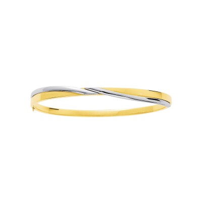 Bracelet Jonc en or jaune et or blanc
