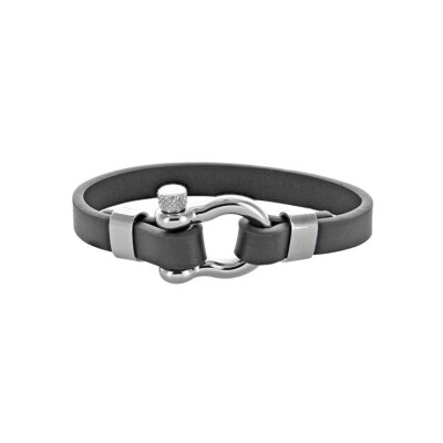 Bracelet en cuir et acier