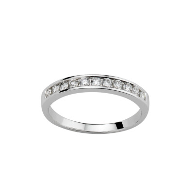 Alliance en or blanc palladié et diamants de 0.33ct