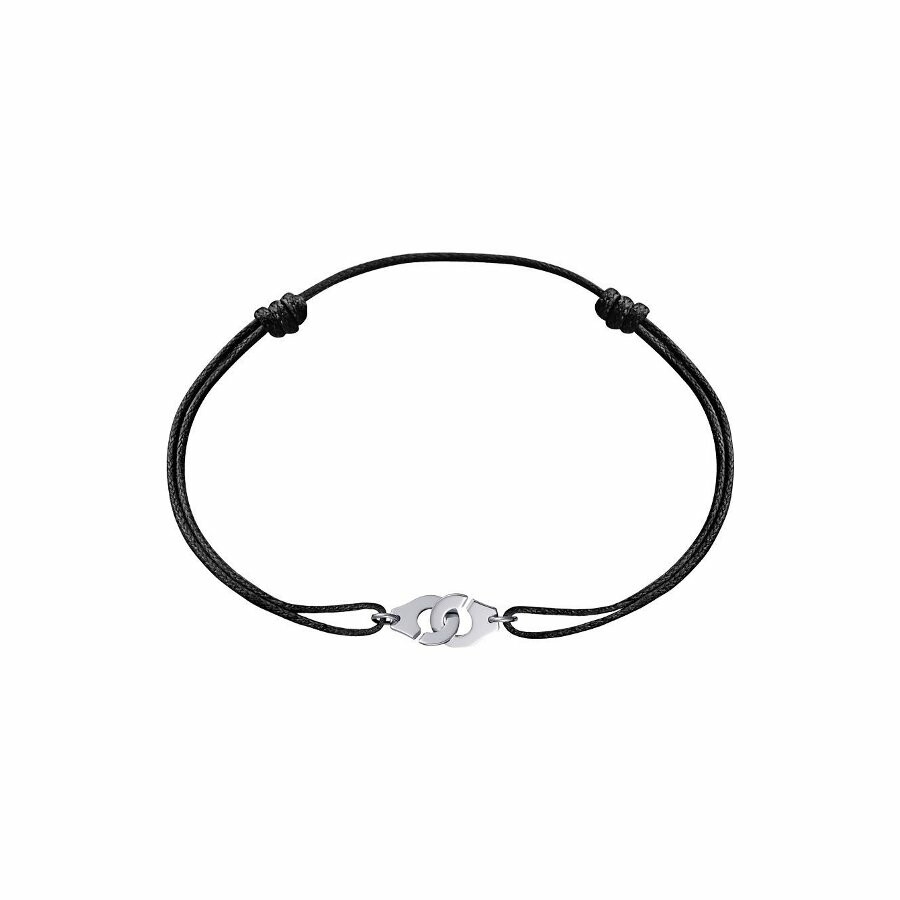 Bracelet sur cordon Menottes dinh van R8 en or blanc