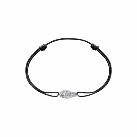 Bracelet sur cordon Menottes dinh van R8 en or blanc et diamants