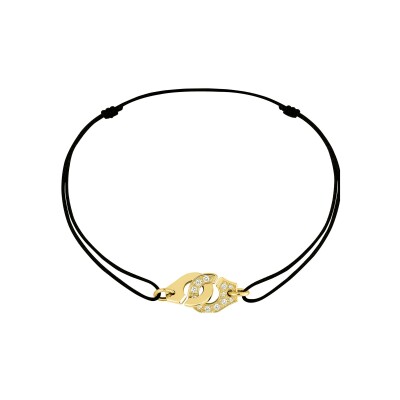 Bracelet sur cordon Menottes dinh van R8 en or jaune