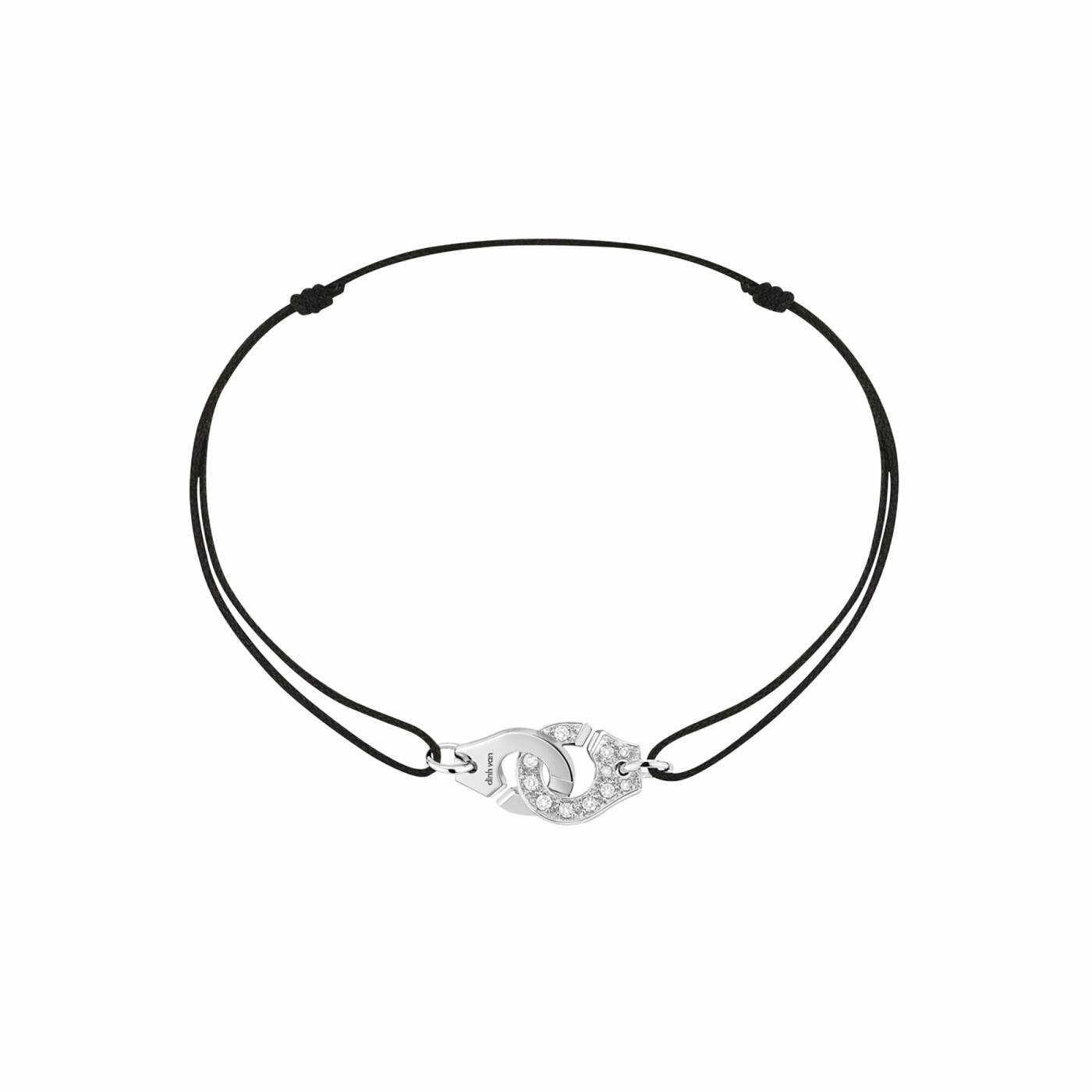 Bracelet sur cordon Menottes dinh van en or blanc et diamants