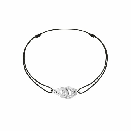 Bracelet sur cordon Menottes dinh van en or blanc et diamants