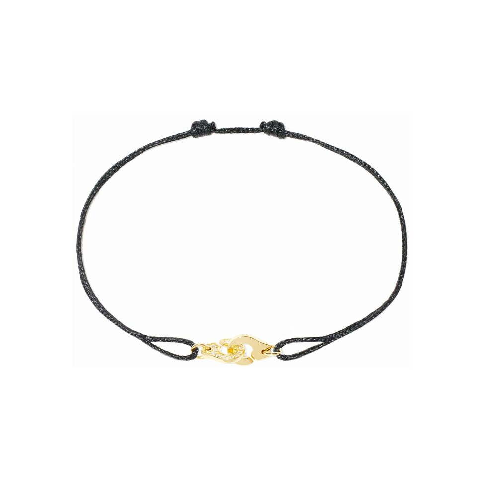 Bracelet sur cordon Menottes dinh van R6.5 en or jaune et diamants