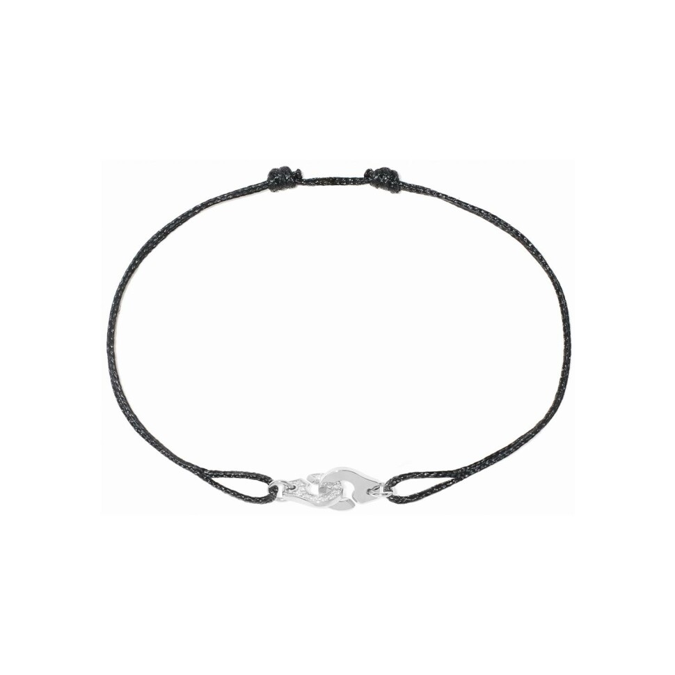 Bracelet sur cordon Menottes dinh van R6.5 en or blanc et diamants