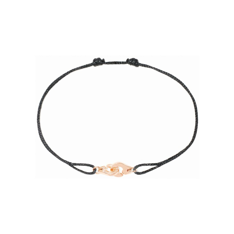 Bracelet sur cordon Menottes dinh van R6.5 en or rose et diamants