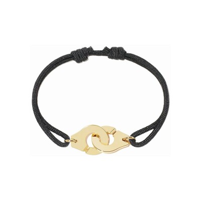Bracelet sur cordon dinh van Menottes en or jaune et textile, grand modèle