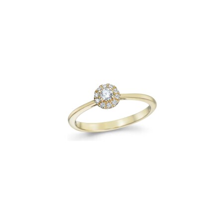 Solitaire en or jaune et diamants 0.10ct