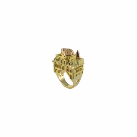 Bague Tournaire Flammarion Observatoire en or jaune et diamants