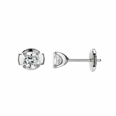 Boucles d'oreilles en or blanc et diamants de 0.70ct