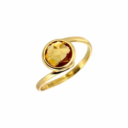 Bague Kirkos en or jaune et citrine