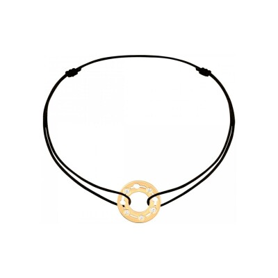 Bracelet sur cordon dinh van Pulse en or jaune et diamants