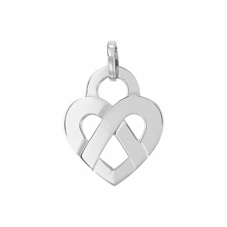 Pendentif Poiray Coeur Entrelacé Grand Modèle en or blanc