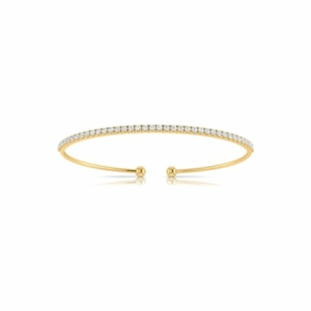 Bracelet jonc en or jaune et diamants