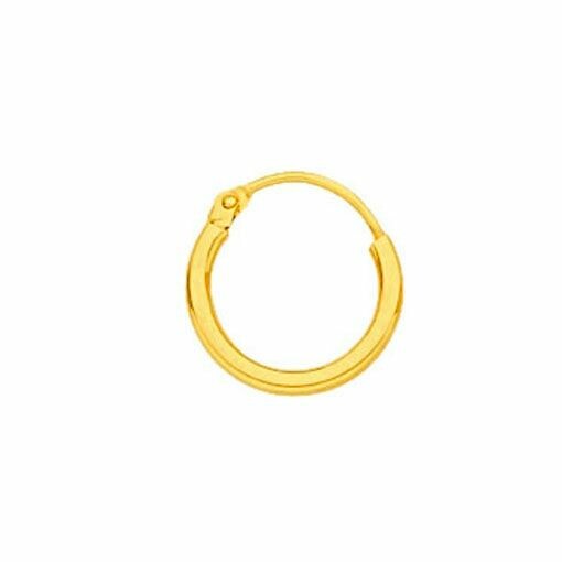 Boucles d'oreilles en or jaune 750 millièmes épaisseur 1.5mm diamètre 12mm