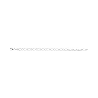 Chaîne maille alternée en argent rhodié