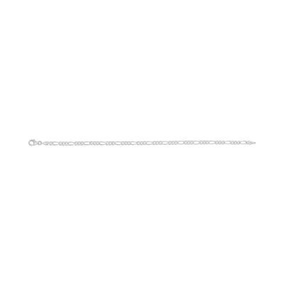 Chaîne maille alternée en argent rhodié