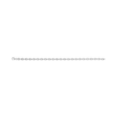 Bracelet chaîne maille grain de café en argent rhodié