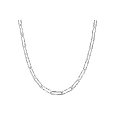 Chaîne maille forçat rectangle en argent rhodié