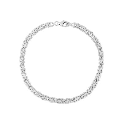 Bracelet en argent rhodié, taille 19cm