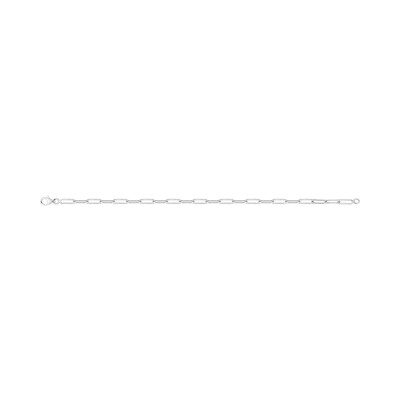 Bracelet chaîne maille forçat rectangle en argent rhodié