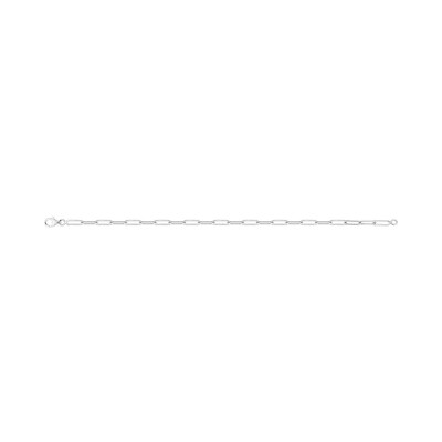 Chaîne maille forçat rectangle en argent rhodié