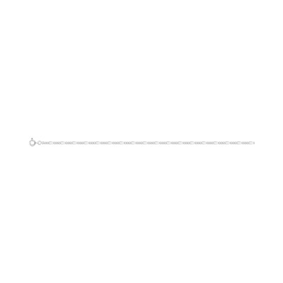 Collier maille alternée en argent rhodié