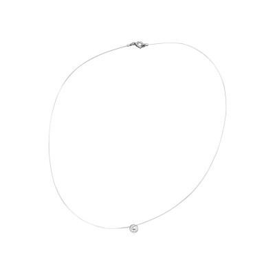 Collier en argent rhodié et oxyde de zirconium