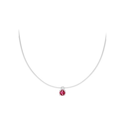 Collier en argent rhodié et oxyde de zirconium