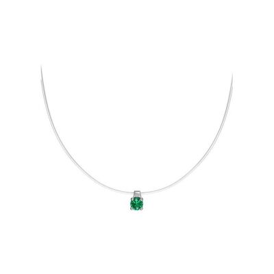 Collier maille corde en argent rhodié et oxyde de zirconium