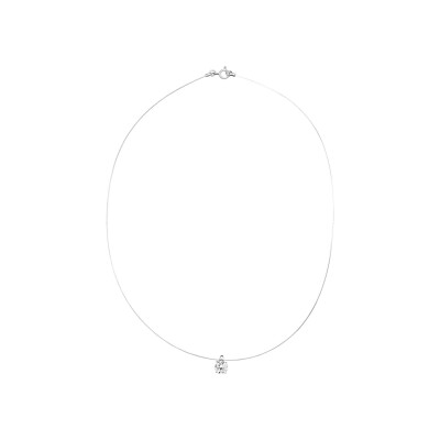 Collier en argent rhodié et oxyde de zirconium