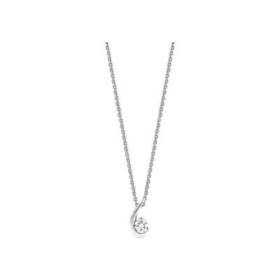 Collier en argent rhodié et oxyde de zirconium