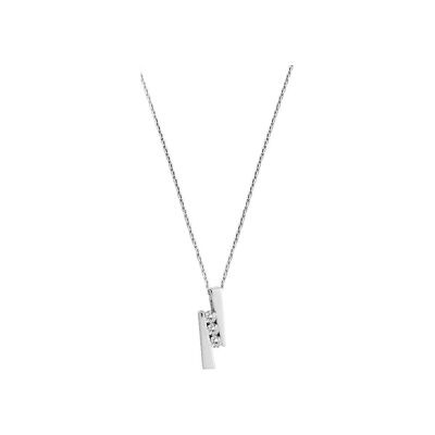 Collier en argent rhodié et oxyde de zirconium