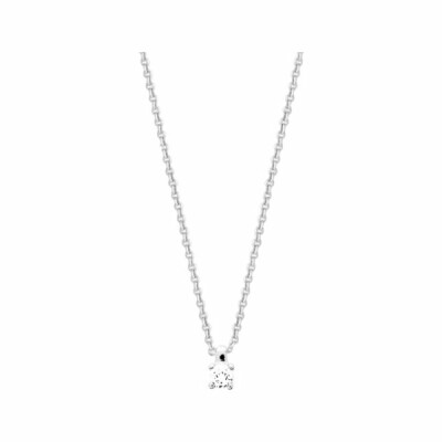 Collier en argent, rhodium et oxyde de zirconium, 42cm