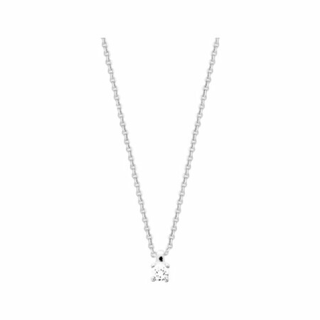 Collier en argent, rhodium et oxyde de zirconium