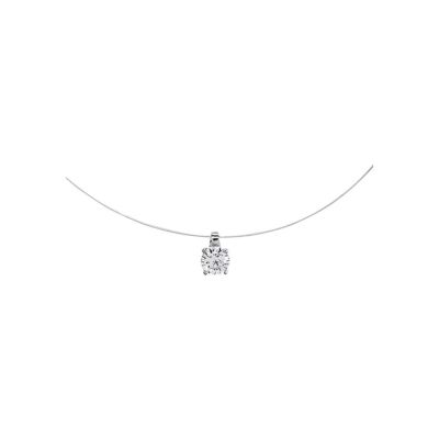 Collier en argent rhodié et oxyde de zirconium