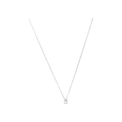 Collier en argent rhodié et oxyde de zirconium, taille 42cm