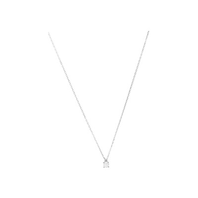Collier en argent rhodié et oxyde de zirconium