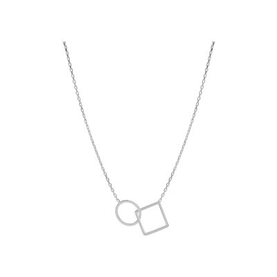 Collier en argent rhodié, taille 42cm